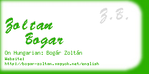 zoltan bogar business card